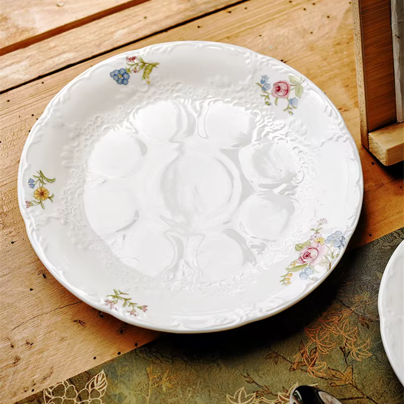 Tasse à expresso et ensemble S/05 en céramique, fleur rétro, entrée française, tasse à thé de l'après-midi de luxe, assiette à dessert, cadeau élégant pour les filles