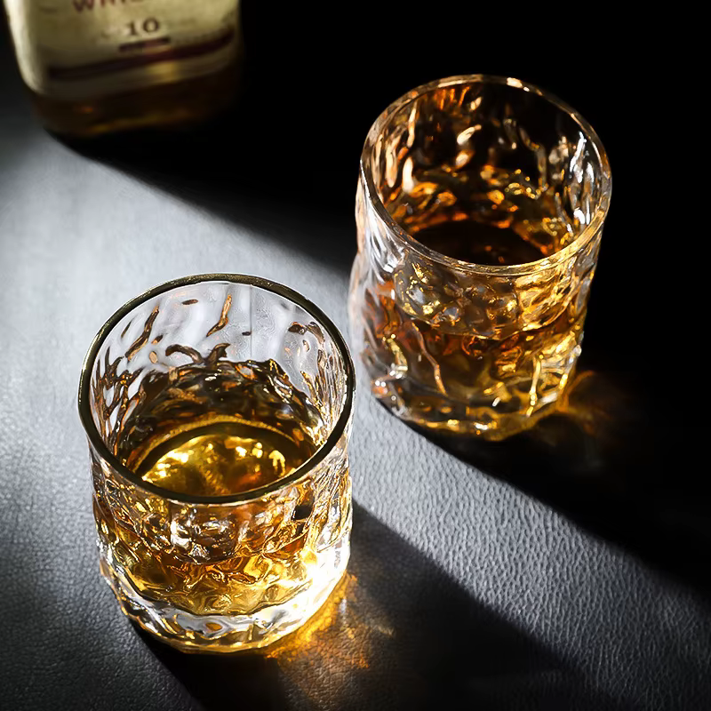 Optique-Verres à vin en cristal de marteau de style japonais