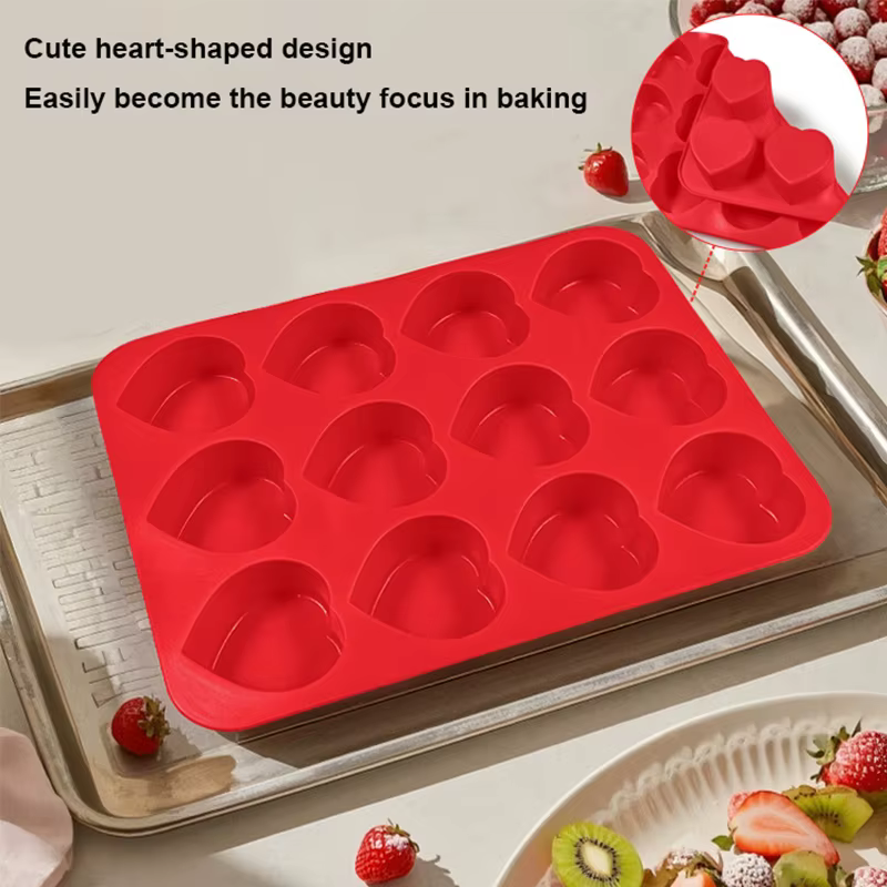 12 tasses moule en Silicone Muffin Cupcake plat de cuisson antiadhésif lave-vaisselle micro-ondes sûr