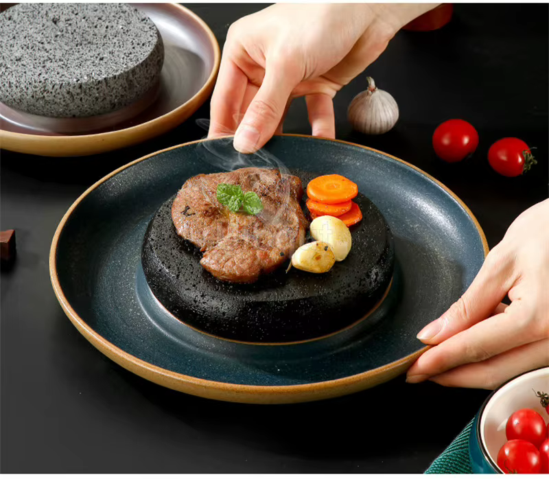 Assiette à steak en céramique créative