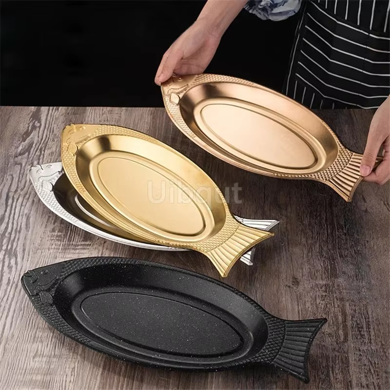 Assiette à poisson cuite à la vapeur en forme de plat
