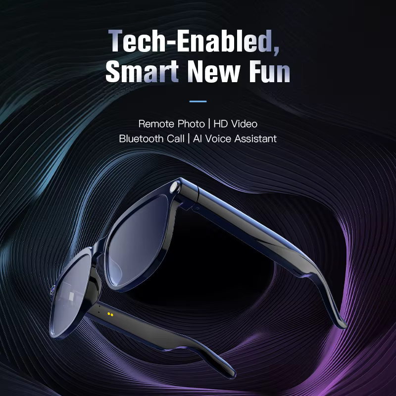 Lunettes intelligentes nouvelle technologie, assistant linguistique IA, enregistrement audio et vidéo, appel Bluetooth, traduction en temps réel, lunettes intelligentes