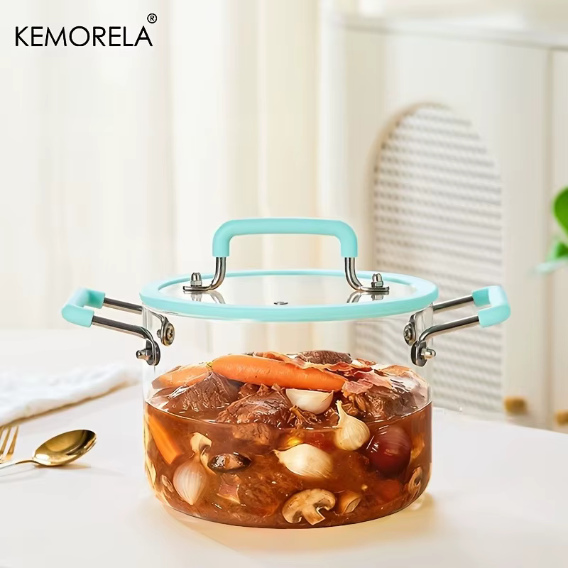 1 pièce Casserole en verre avec couvercle