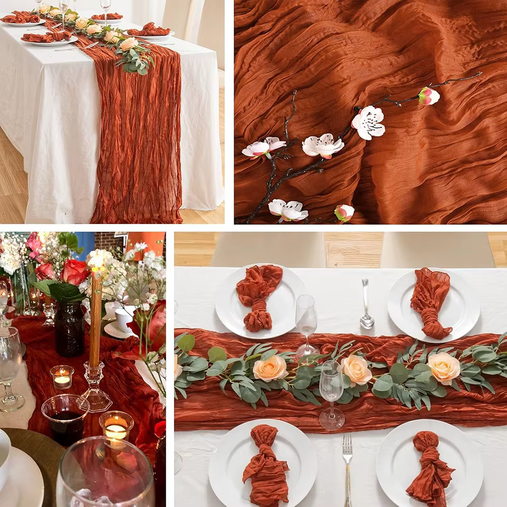 Chemin de Table en tissu de fromage en terre cuite