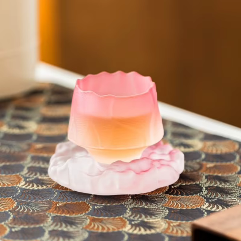 Tasse en verre dégradé japonais "Glacier Pink"