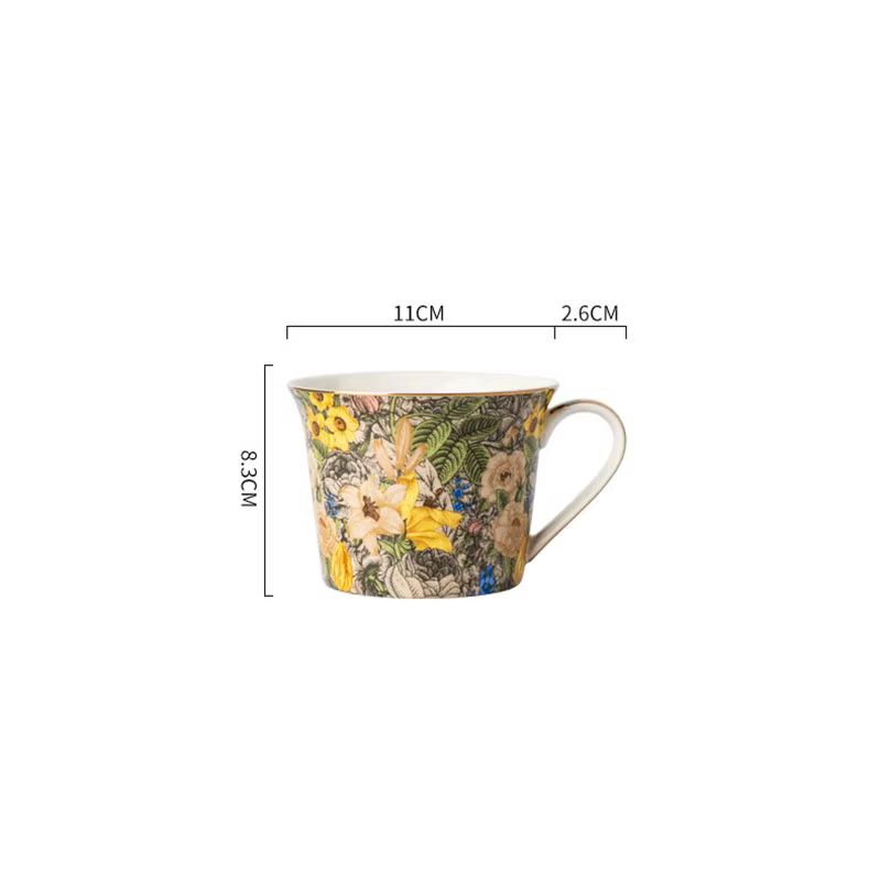 Tasse à café en céramique européenne avec couvercle