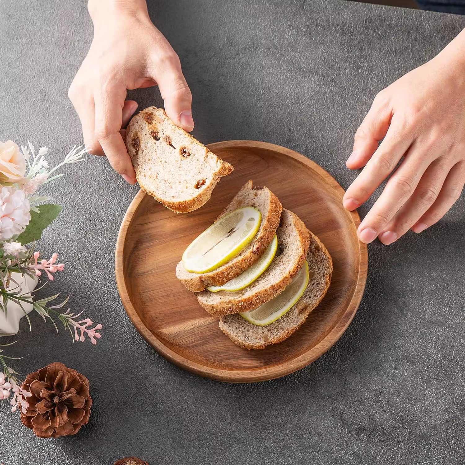 Assiettes à dîner en bois