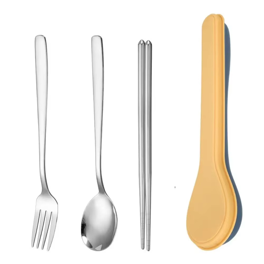 Ensemble de couverts portables avec étui de rangement