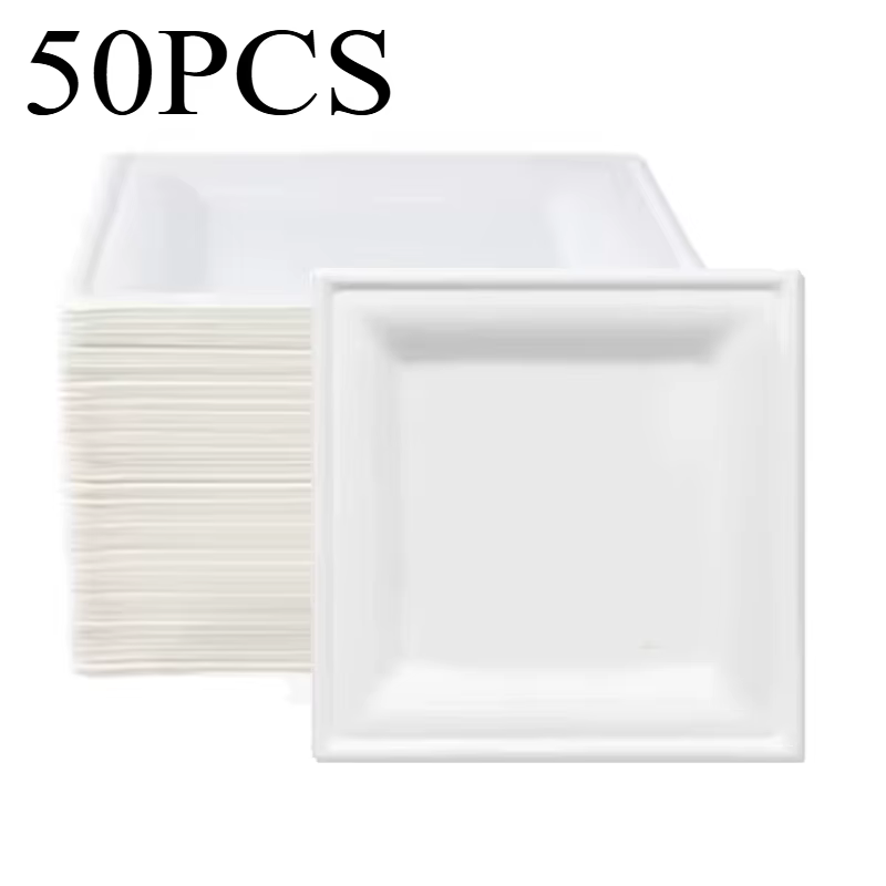 Assiettes carrées en papier de poulet