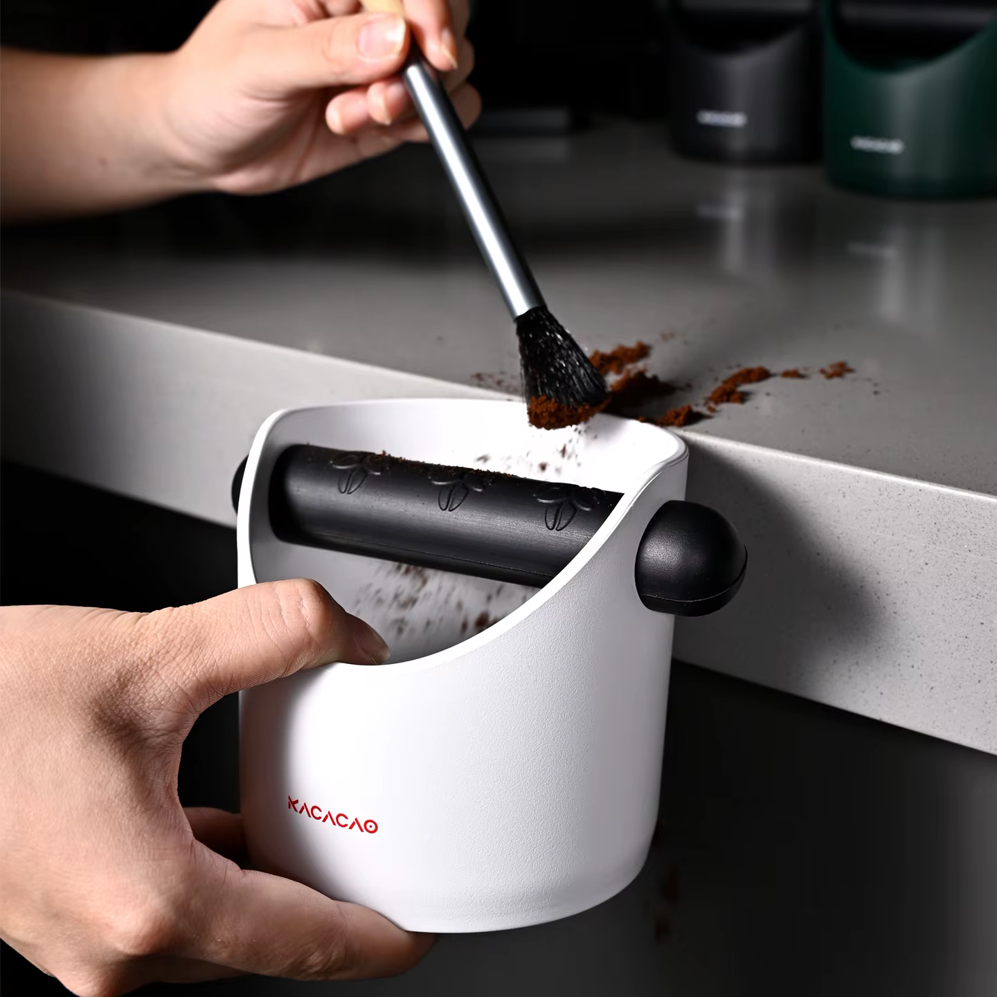 Boîte à déchets de café KACACAO antidérapante et antichoc pour barista