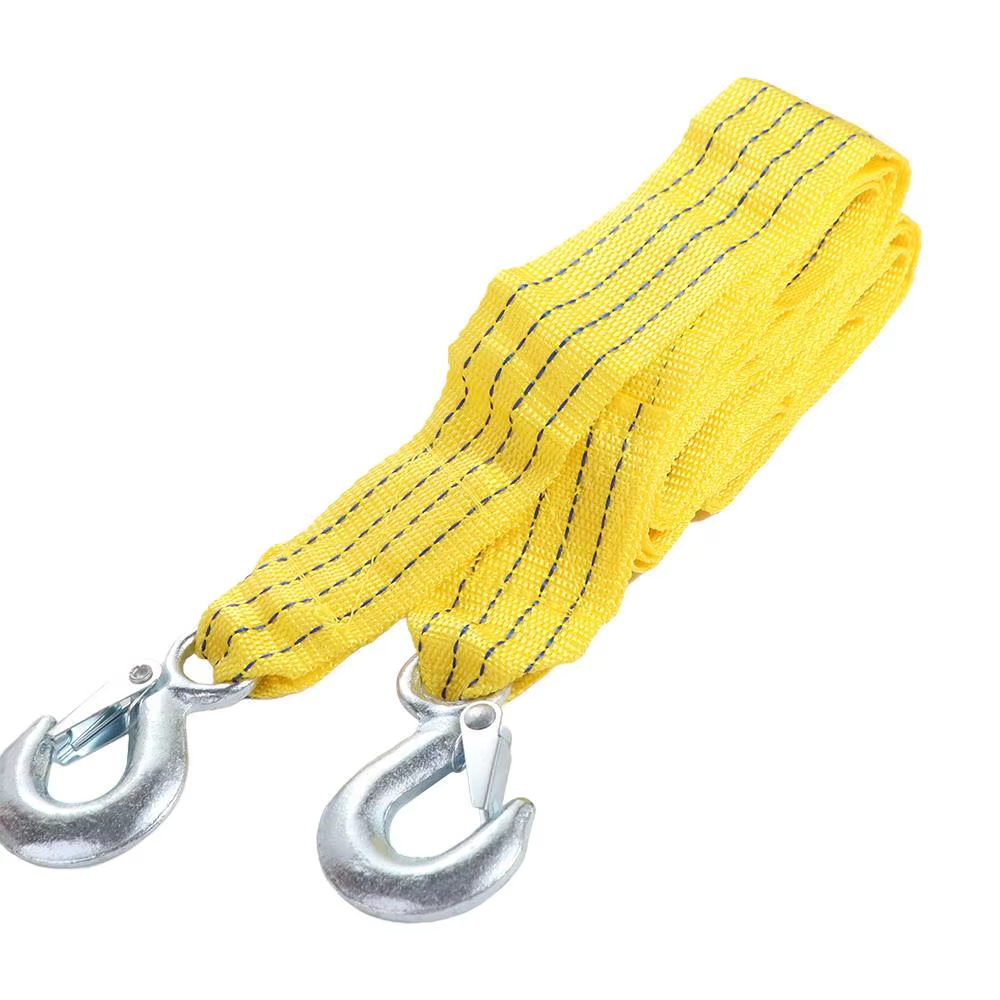Câble de remorquage câble de remorquage de voiture robuste 3M 4M câble en acier d'urgence haute résistance sangle de remorquage avec crochets corde de remorque universelle route