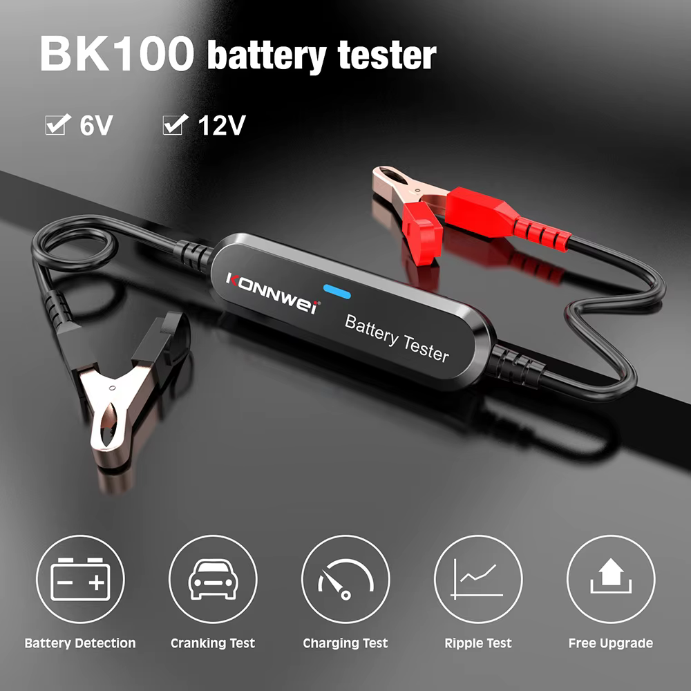 Testeur de batterie KONNWEI BK200 pour voiture, moto, camion, Bluetooth 5.0, analyseur de batterie 6V 12V 24V, outil de test de charge et de démarrage 2000 CCA