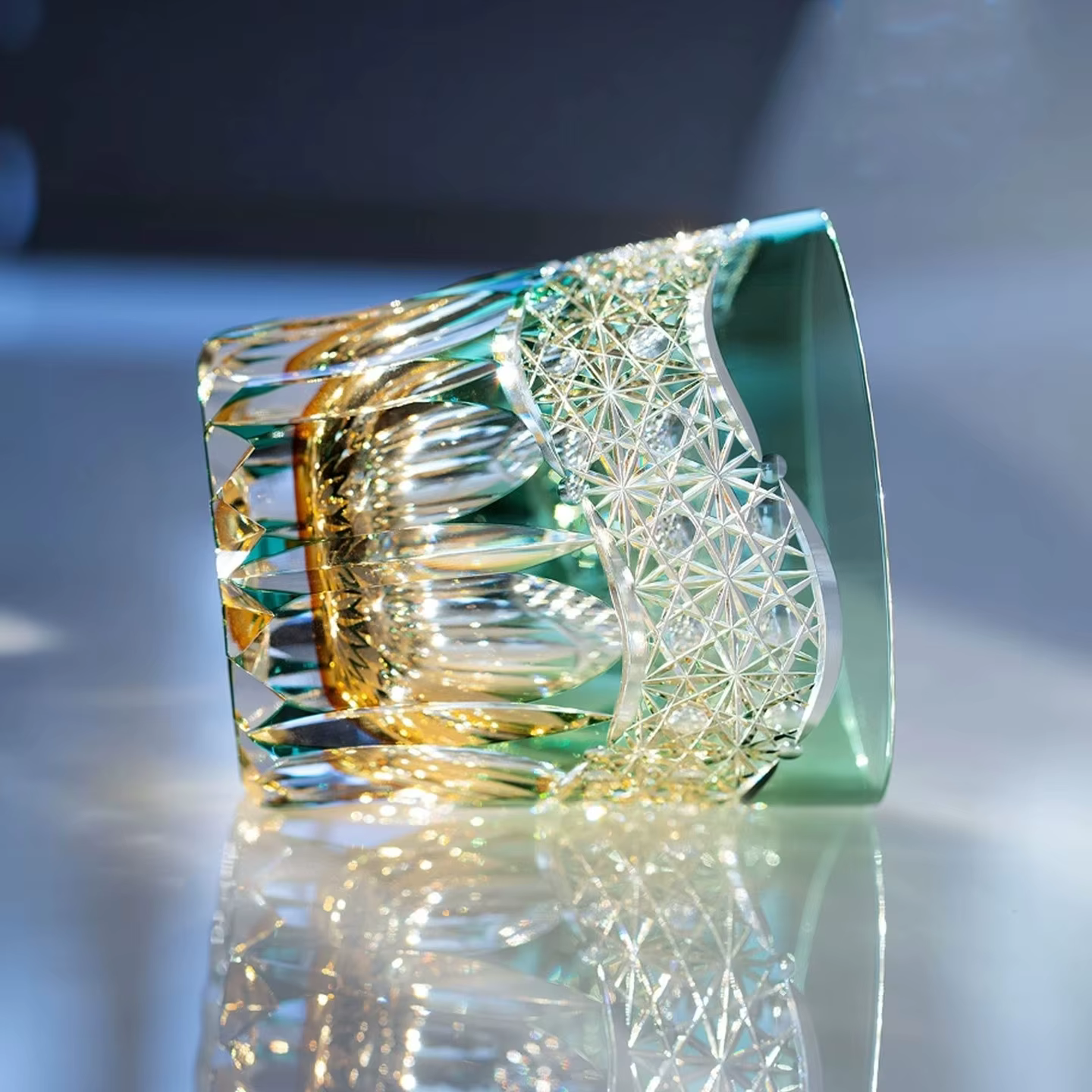 Japon Royal exclusif gravure profonde cristal verre aube première lumière Edo Kiriko whisky tasse haut de gamme cadeau liqueur vin Brandy renifleur