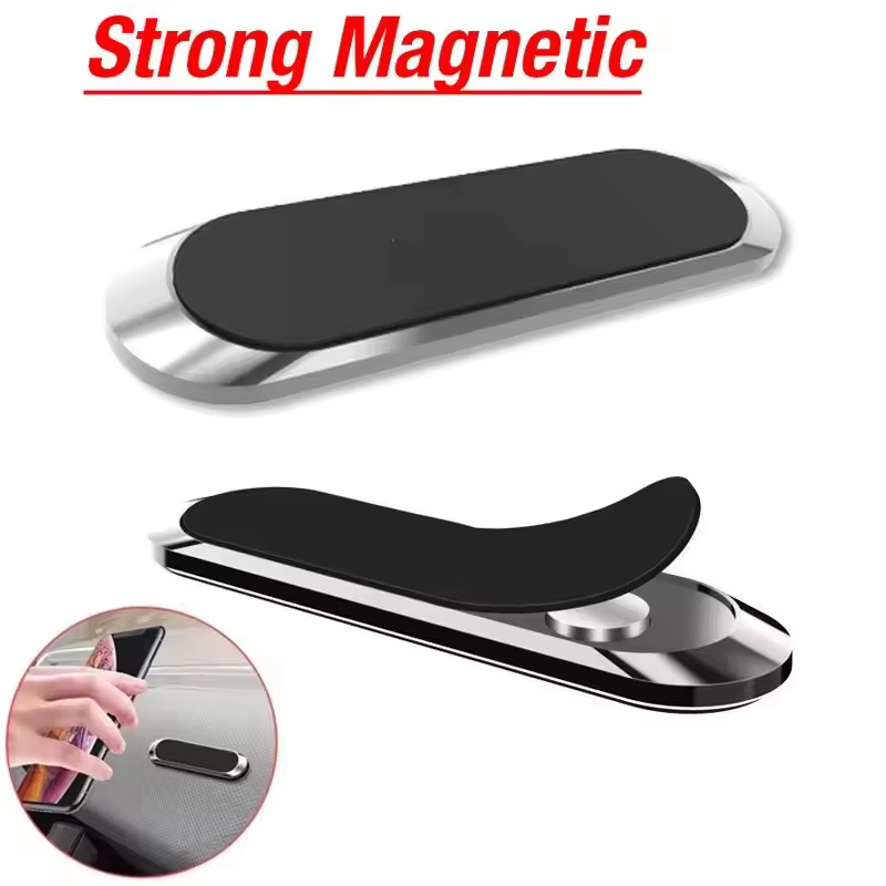 Support magnétique pour téléphone de voiture, rotatif, mini, en forme de bande, support en métal, aimant puissant, support GPS pour voiture pour iPhone 16 Xiaomi Huawei Samsung