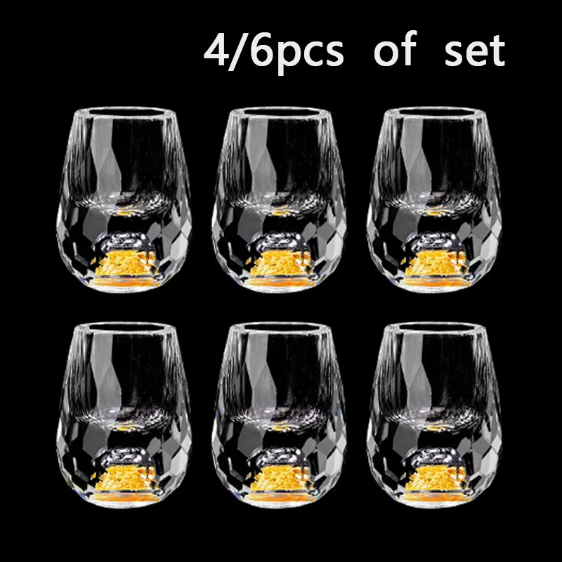 1/4/6 pièces diamant cristal liqueur verres ensemble Vodka Shot verre vin