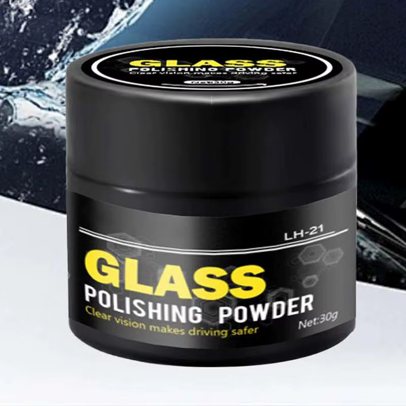 Kit de polissage du verre : Poudre nettoyante, détergent, nettoyant pour vitres, éliminateur de rayures sur verre, composé pour verre, nettoyant pour film gras sur verre