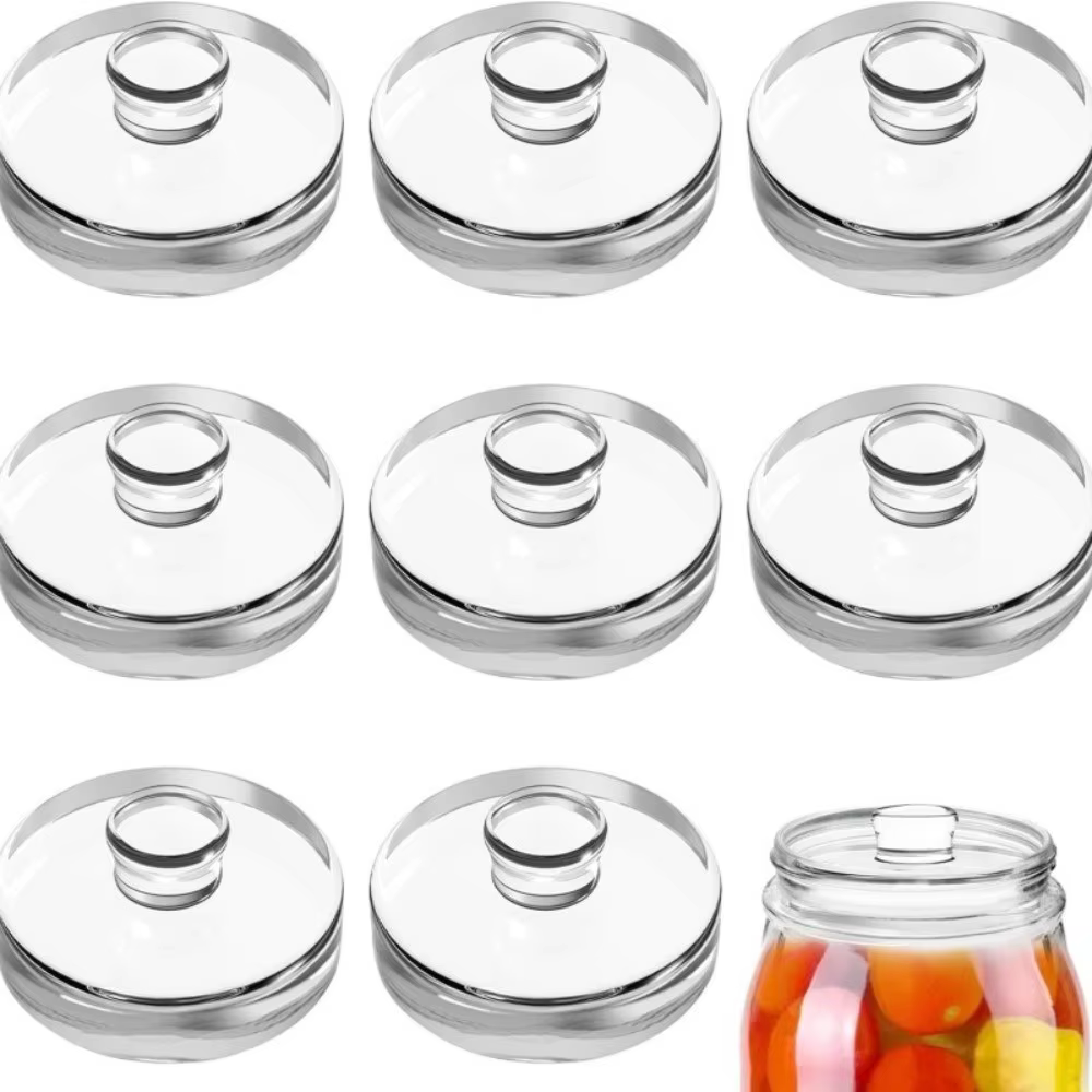 Poids en verre fermenté transparent avec poignée