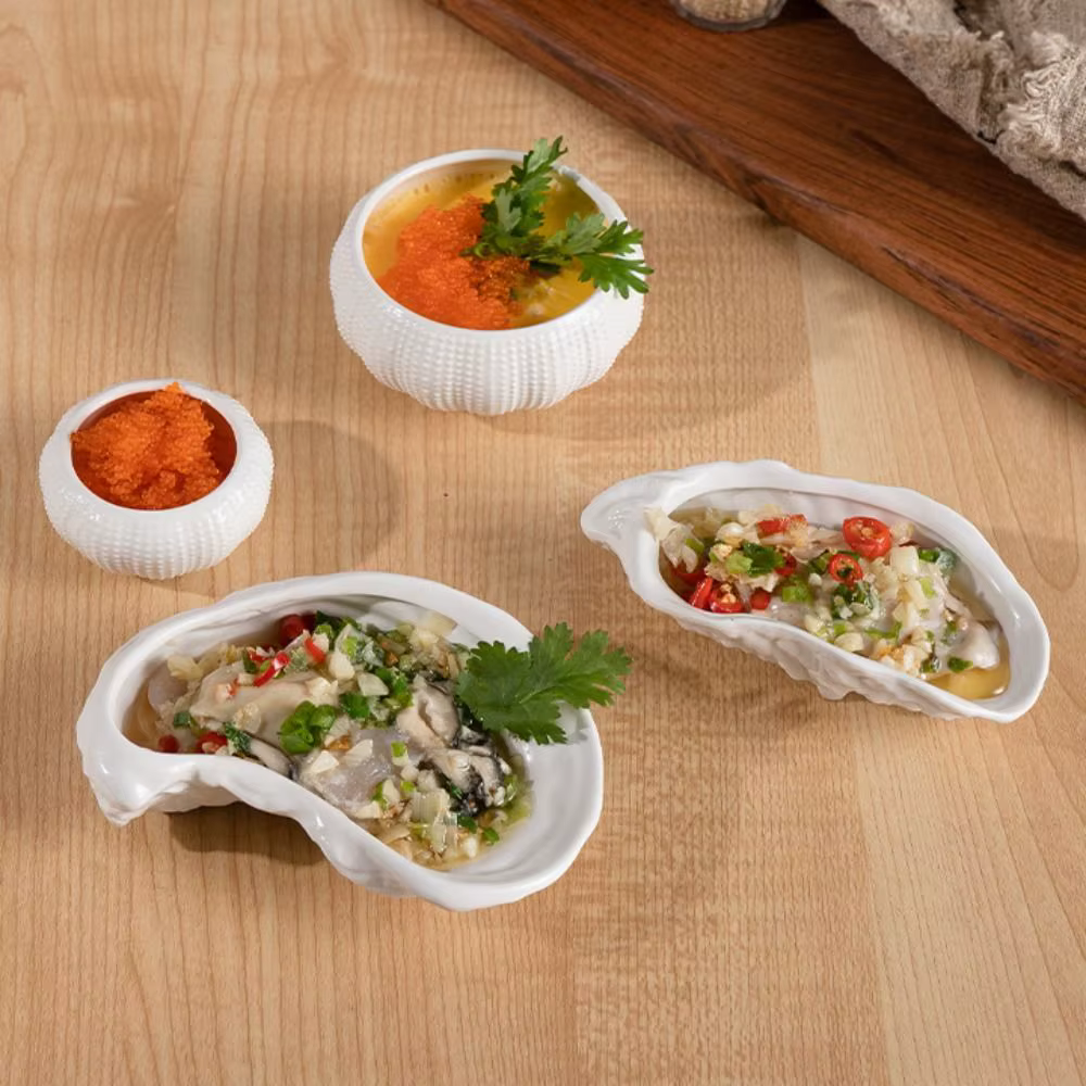 Assiette à huîtres en céramique