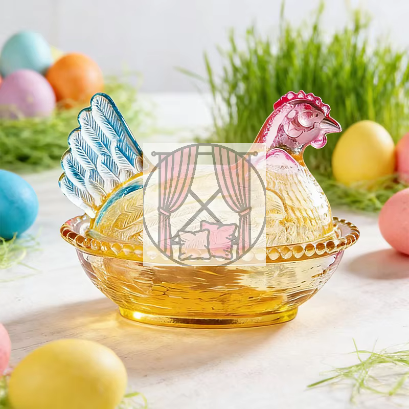 Plat en verre, coupelle à bonbons en cristal avec couvercle