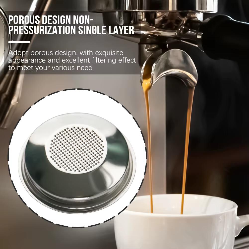 Panier réutilisable filtre à café Permanent en acier inoxydable monocouche poignée de café panier filtrant ajustement parfait panier à porte-filtre