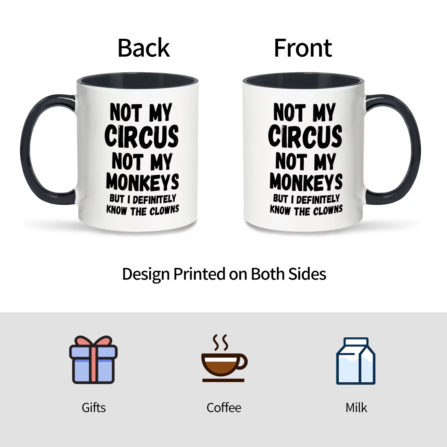 1pc, pas mon cirque pas mes singes tasse à café-drôle
