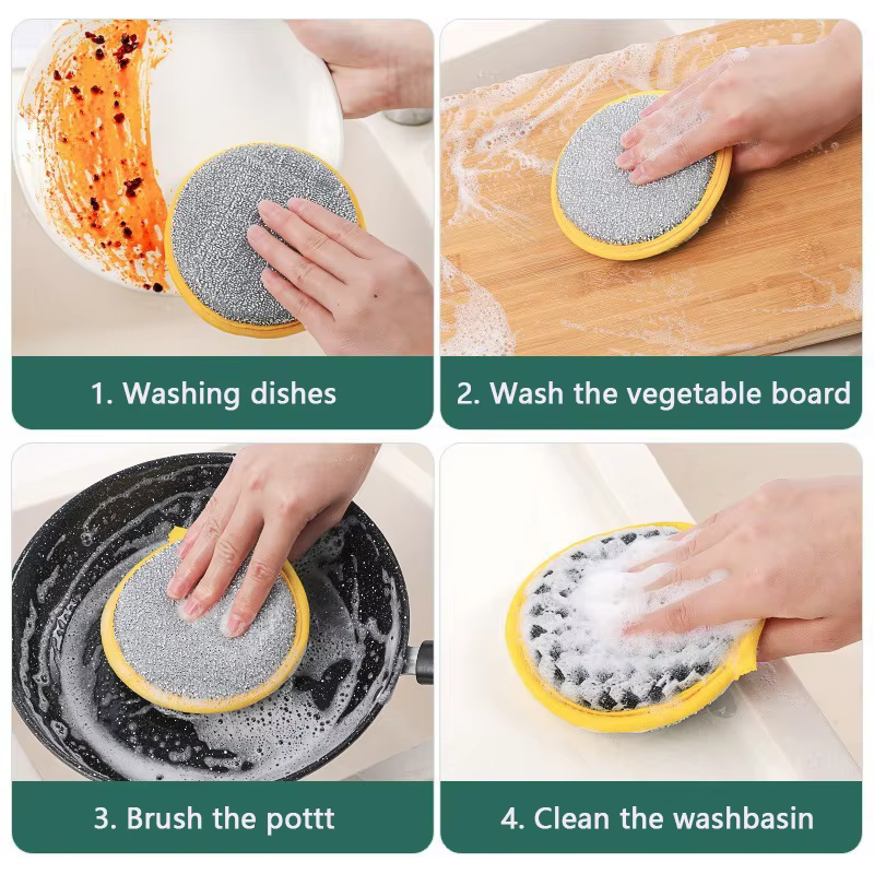Éponge à vaisselle réutilisable et lavable