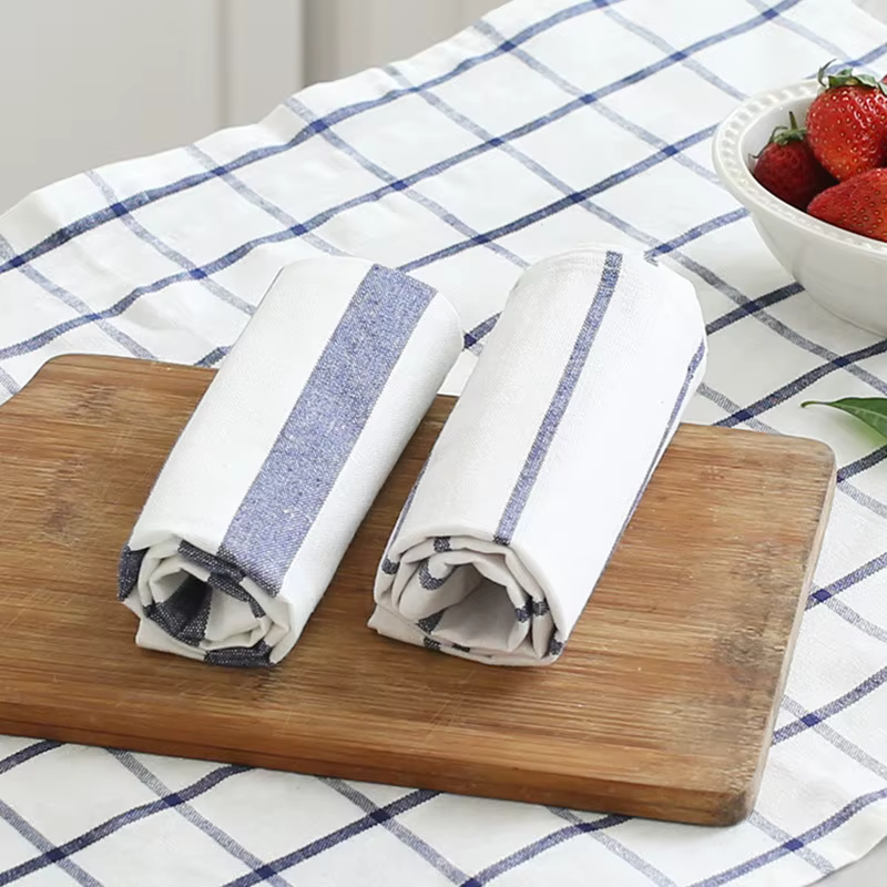 Quepolymer-Serviettes de table en coton de style méditerranéen classique
