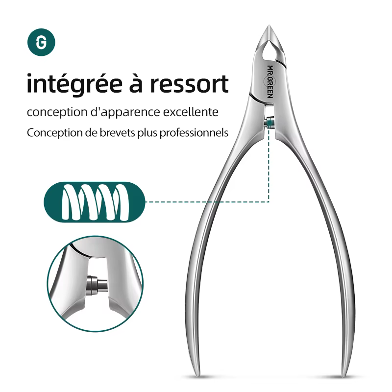MR.GREEN Pinces à cuticules pour le soin des ongles Outils professionnels pour ongles en acier inoxydable