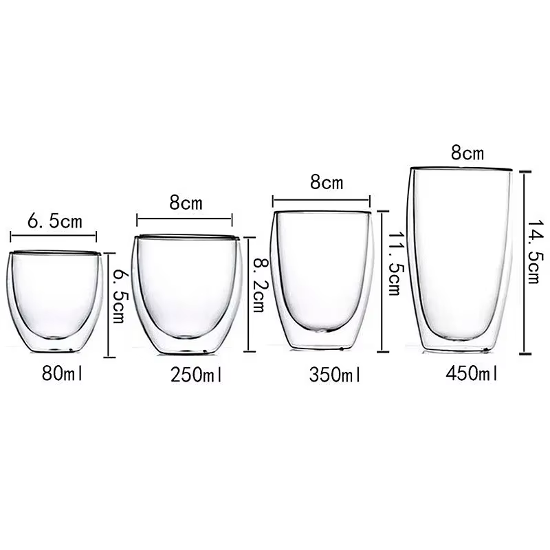 Tasse en verre borosilicaté à double paroi