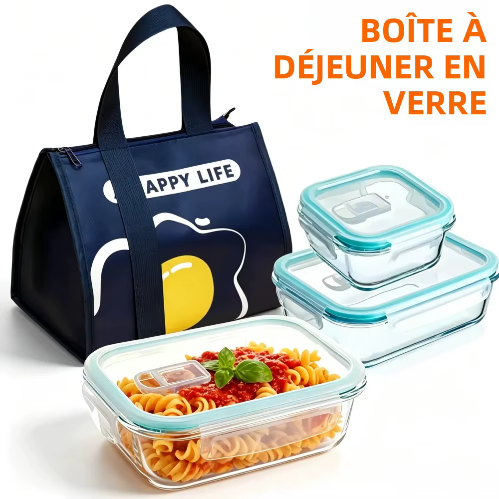 Boîte à lunch en verre sans BPA