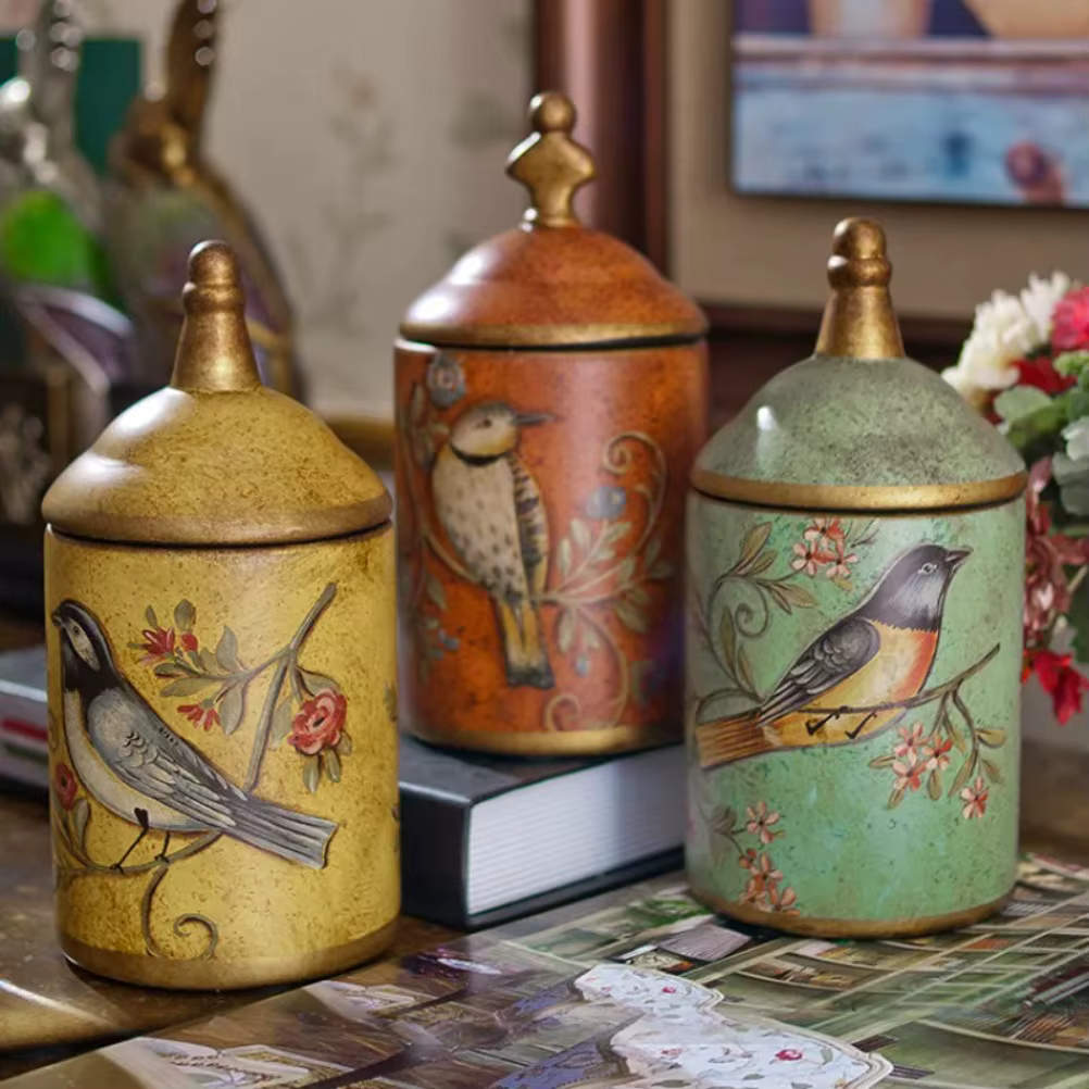 Bocaux de stockage en céramique Vintage