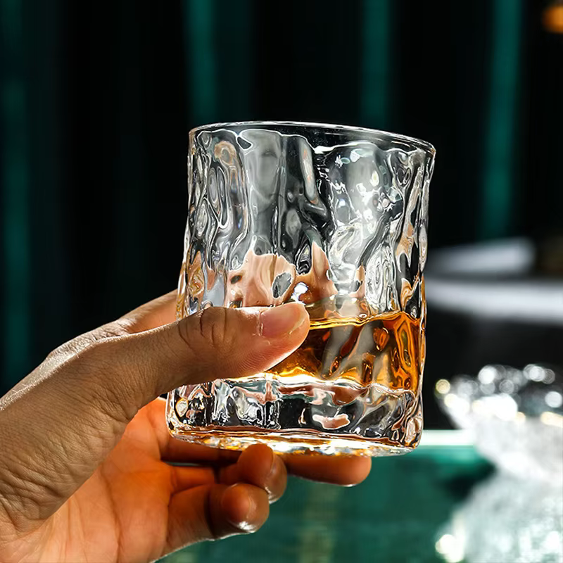Optique-Verres à vin en cristal de marteau de style japonais