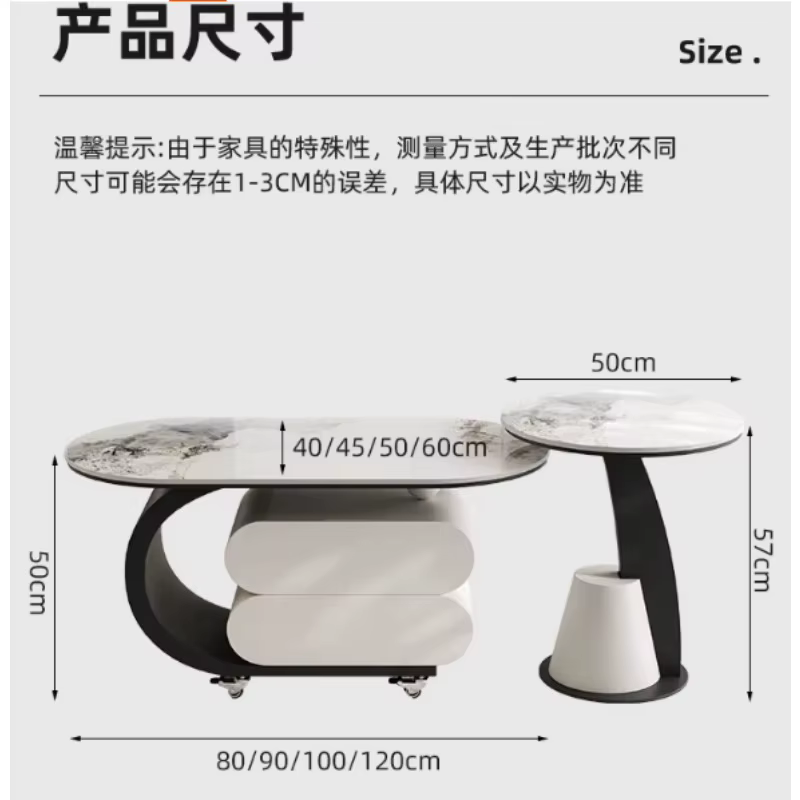 Table basse à tiroirs simples, design moderne, tables basses de salon, tables basses mobiles flexibles, Stolik Kawowy, meubles de maison