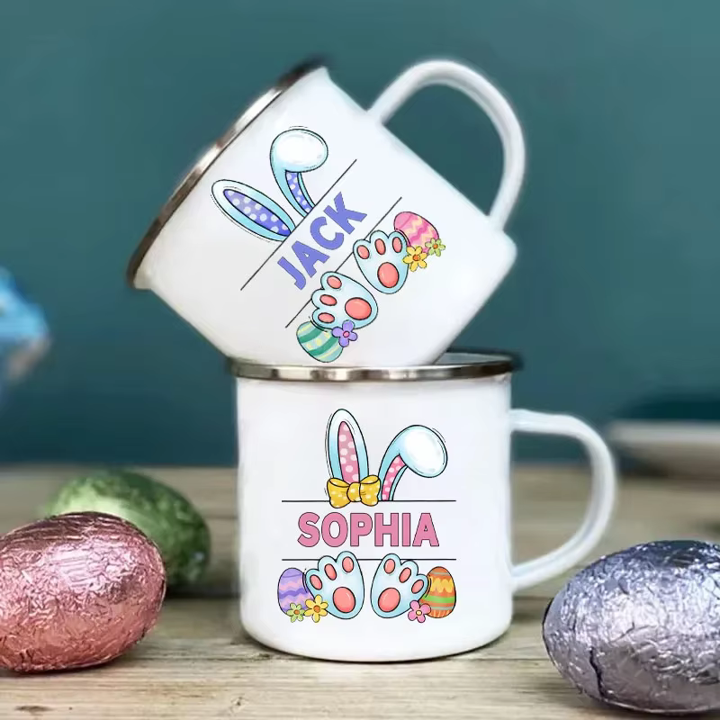 Tasses personnalisées en émail de pâques