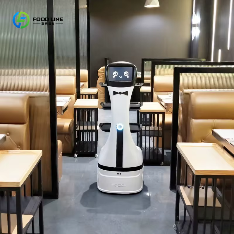 Robot de livraison de services IA 4G 5G Wi-Fi Bluetooth Connecté IP54 Charge 30kg Recharge Automatique Machine de Guidage pour Réception d'Hôtel Personnalisable