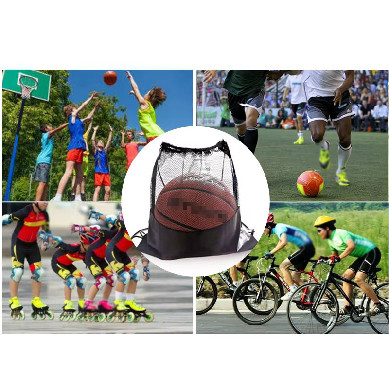 Sac à dos de rangement de sport-sac de balle en maille Portable pour basket-ball/football, sac de transport robuste avec panneaux d'aération et bandoulière