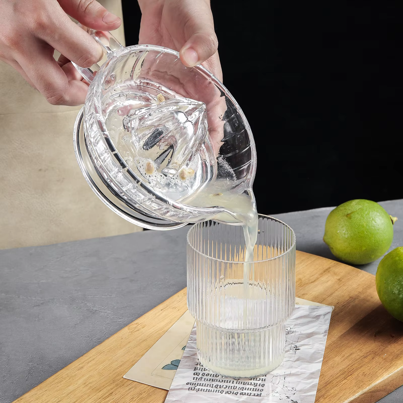 Presse-agrumes/presse manuelle en verre, adaptée aux citrons et aux agrumes
