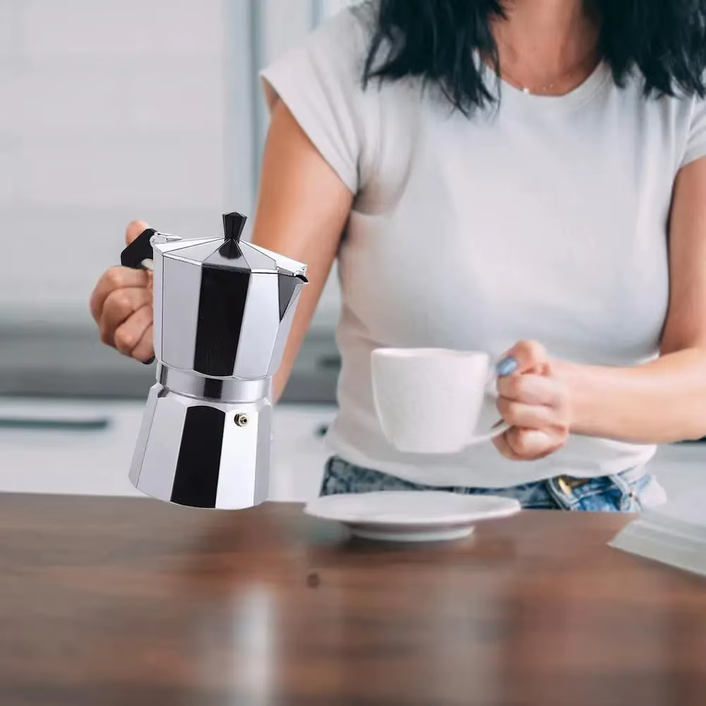 Cafetière Moka en aluminium octogonale