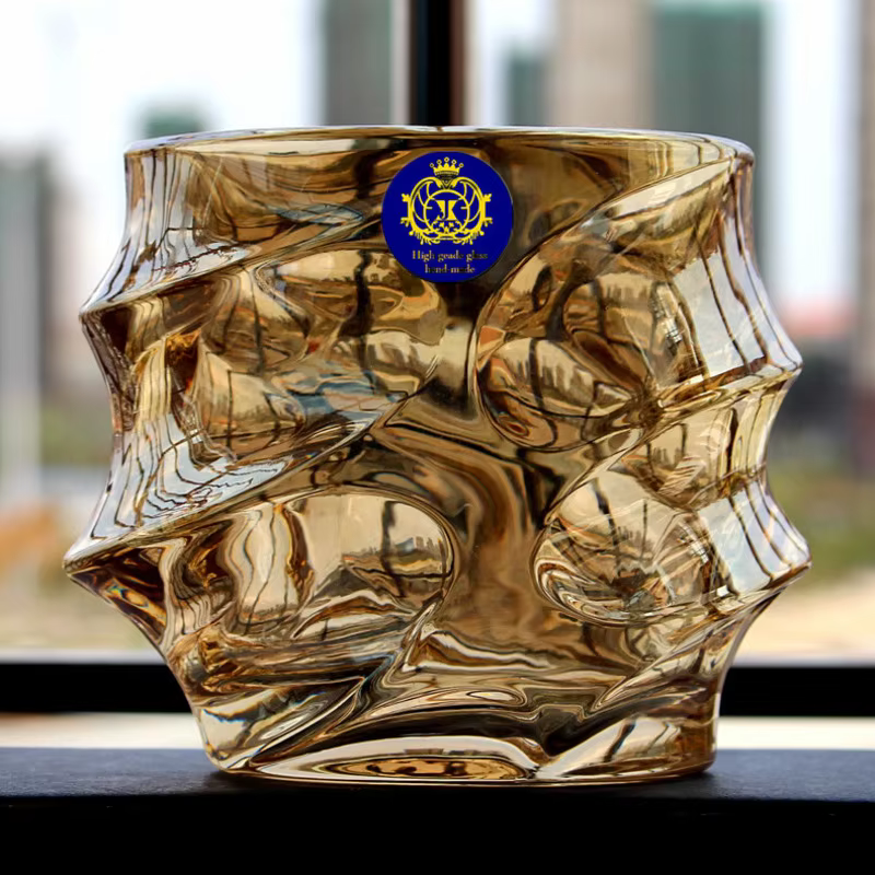 Verres à whisky en cristal doré pour la maison