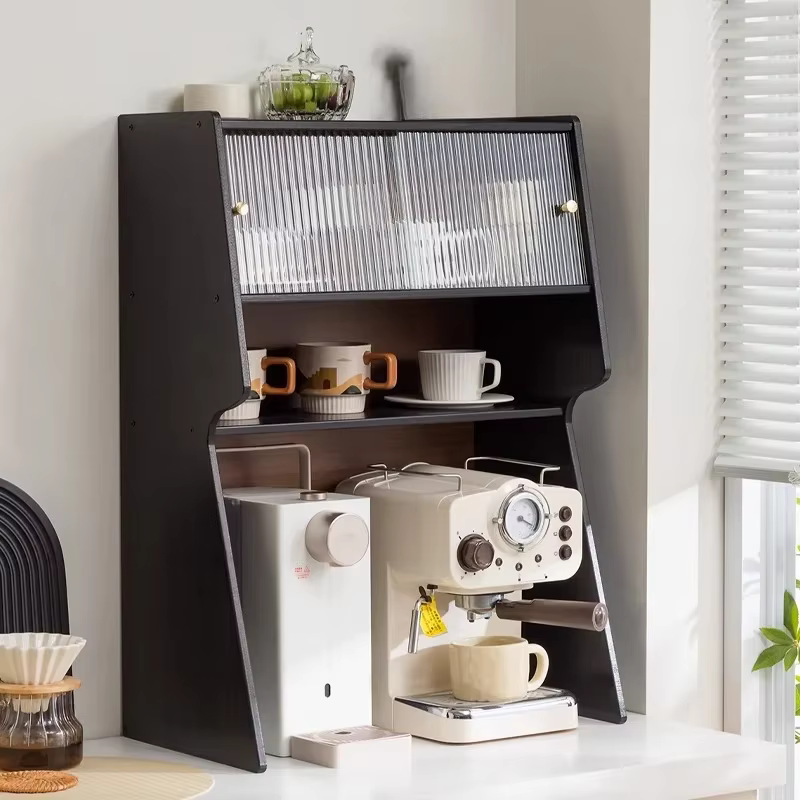 Meuble de rangement pour bar à café, station de comptoir pour machine à café, bouilloire et théière, centre de boissons gain de place