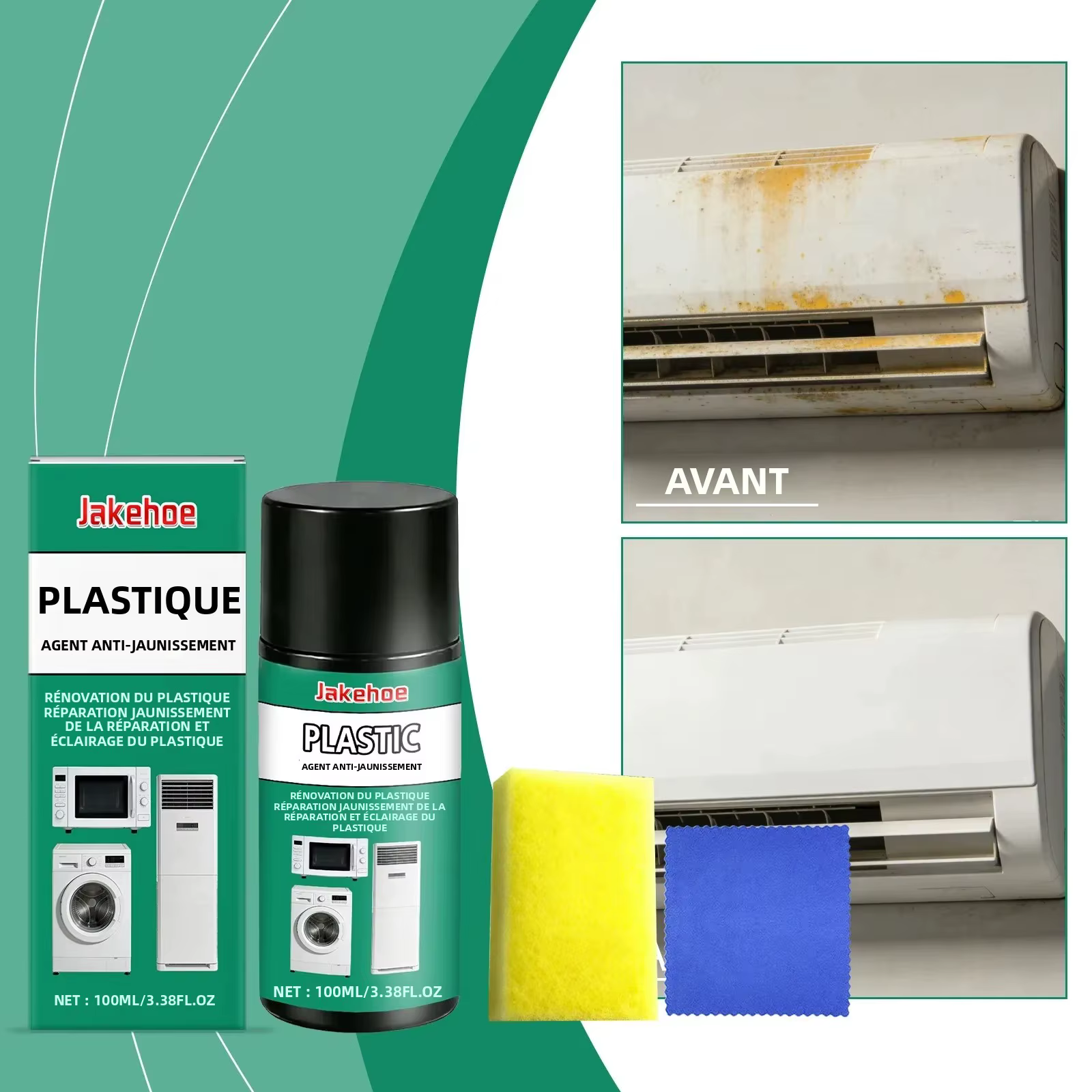 Agent de rénovation pour plastiques ménagers : Élimination du jaunissement, réparation des rayures, polissage brillant pour appareils électroménagers et entretien quotidien de la salle de bain