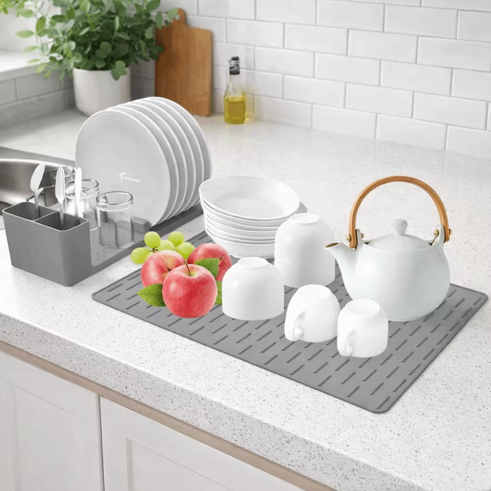 Égouttoir à vaisselle en silicone pliable