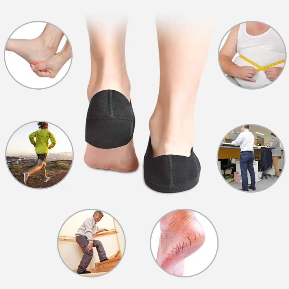 Support de pied pour fasciite plantaire, avec gobelets en Gel de Silicone en forme de U, pour soulager la douleur au talon, semelles intérieures pour hommes et femmes, marche