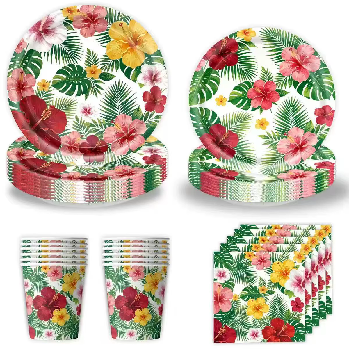 Ensemble de vaisselle hawaïenne