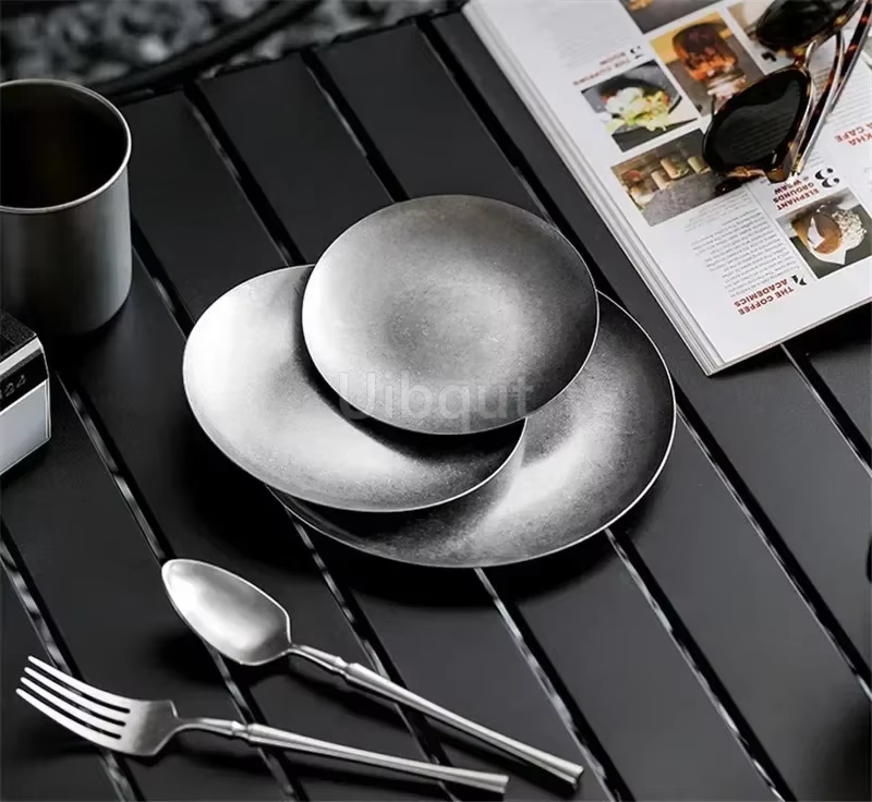 Assiette à dîner en métal de Style industriel Vintage 304