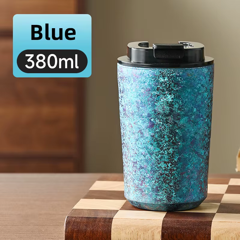 Tasses en titane tasse à café Double paroi Titan Thermos 380ML 12OZ thé bière lait tumblr isolé sous vide termos thermo