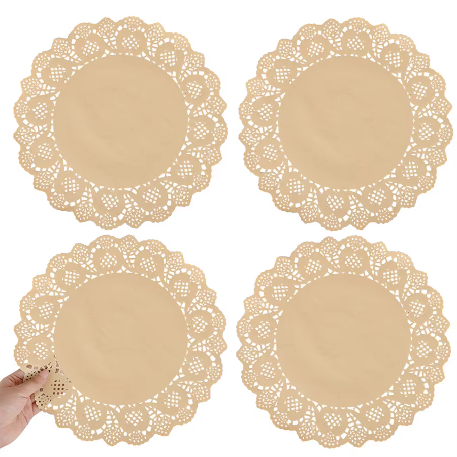 50 pièces de sets de table ronds en papier dentelle