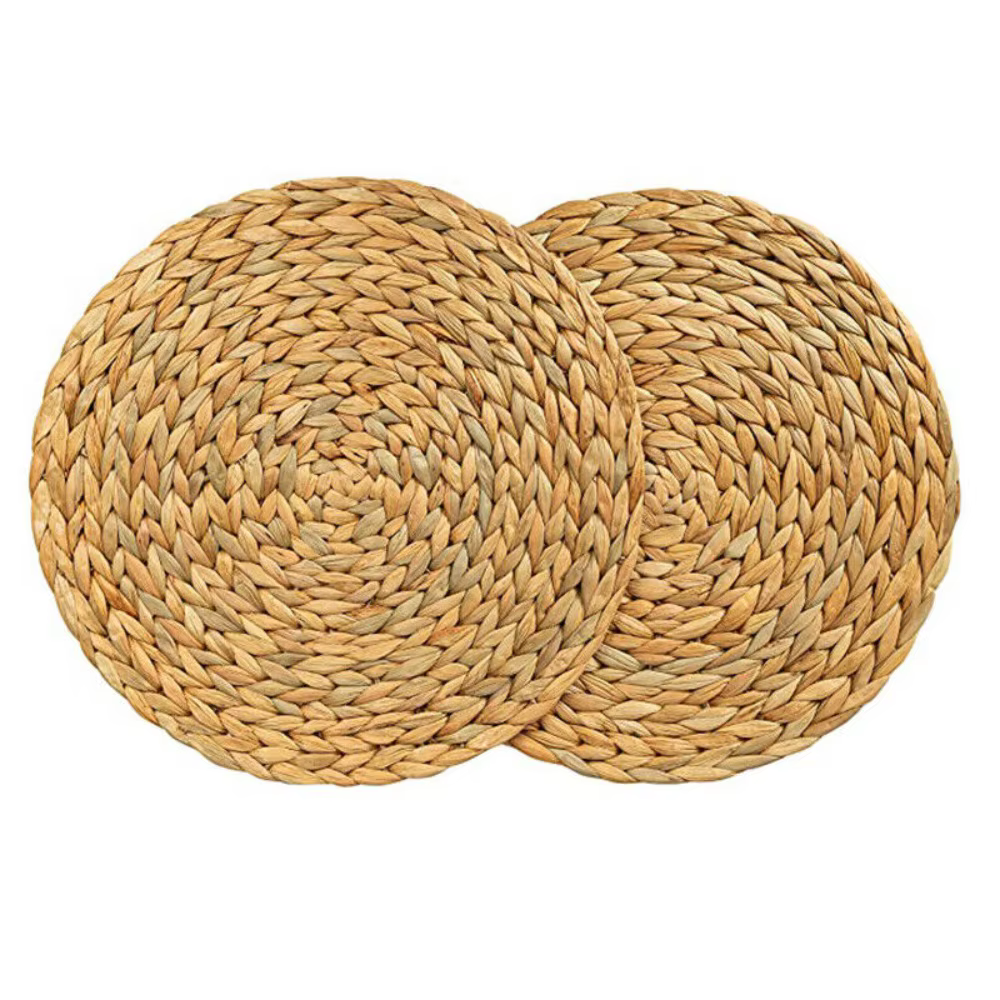Sets de Table Tissés en Rotin et Paille Naturelle