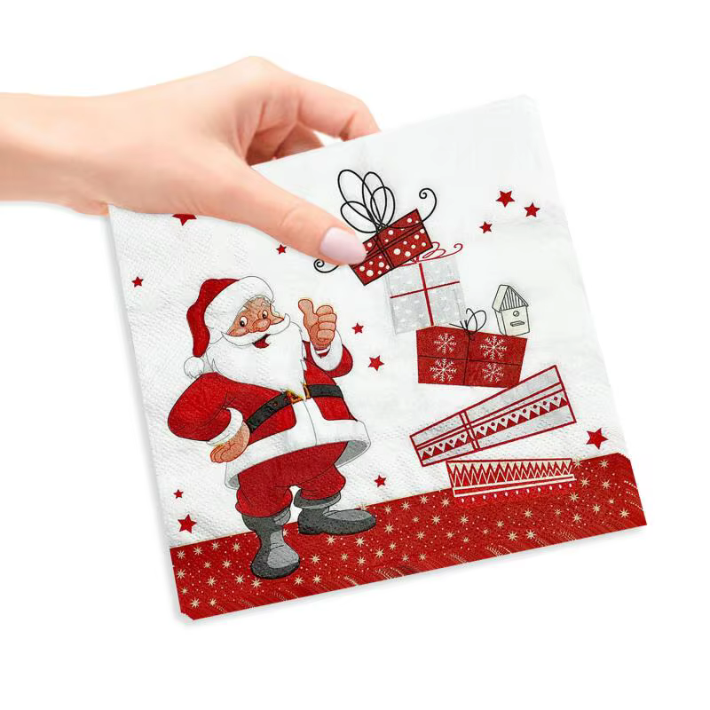 Serviettes de table de Noël 20/40/60 pièces - Père Noël