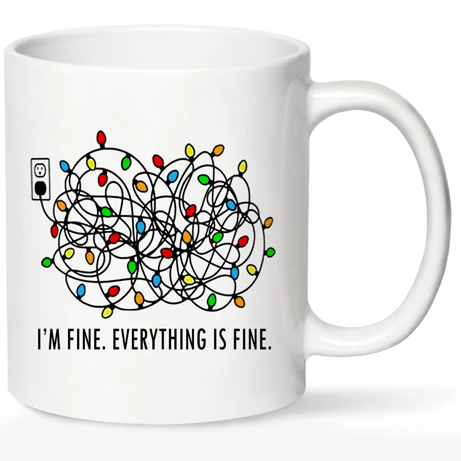 Tasse à café en céramique It's Fine I'm Fine, tout va bien, tasse à thé, standardisation originale, petit-déjeuner, cadeau personnalisé, tasses mignonnes